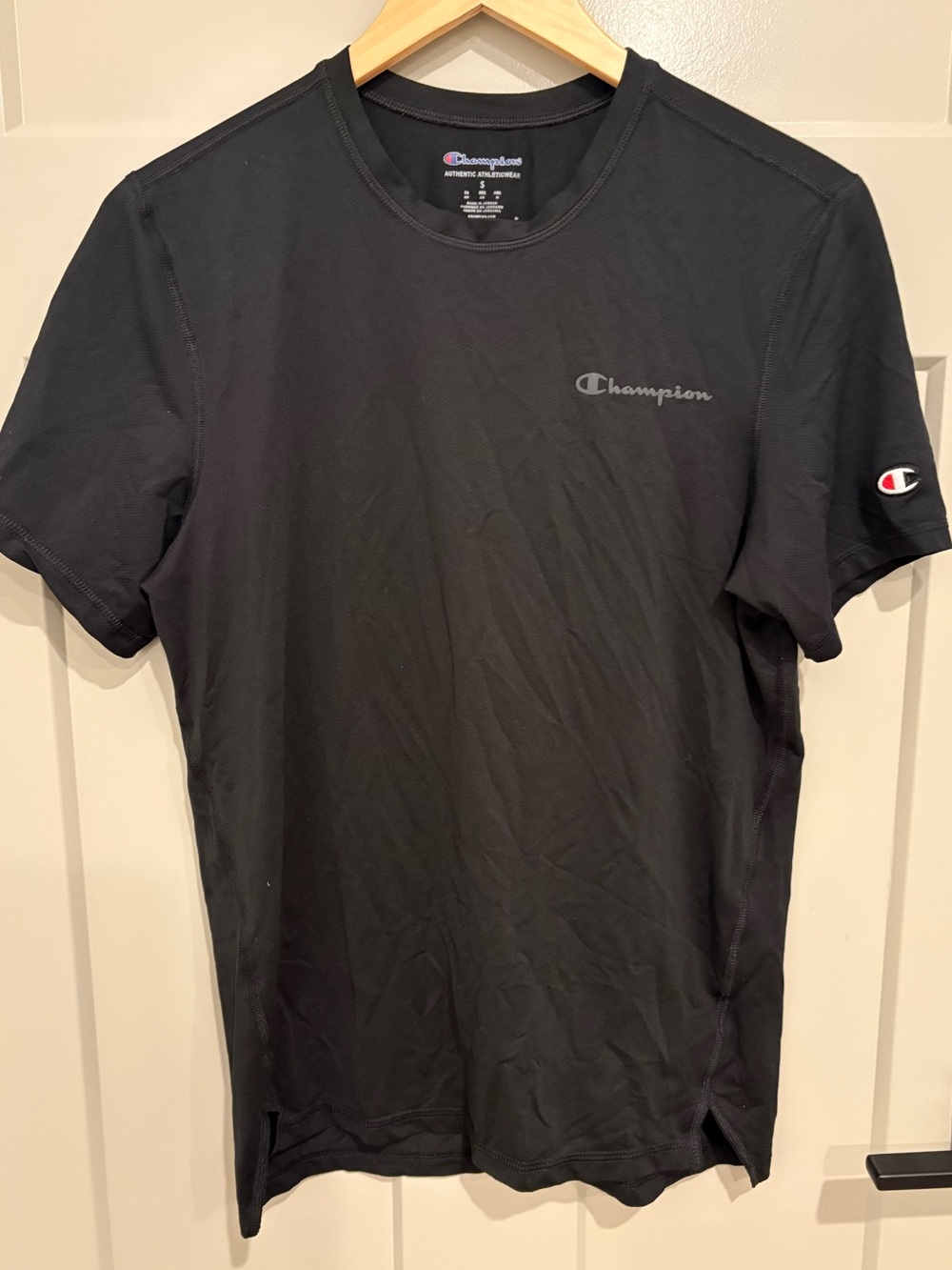Champion Men’s Black Short-Sleeve Logo Tee